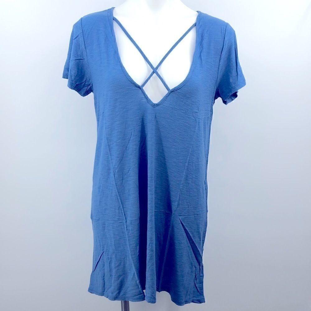 Michelle by comune blue short sleeve tunic